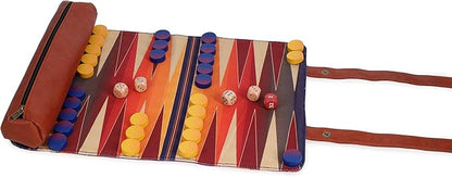 Pendleton Serape Pattern Backgammon - Travel-Ready Roll-Up Game