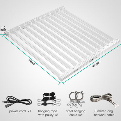SZHLUX 840 Watt LED Grow Light Daisy Chain Dimmable Full Spectrum Grow Lights for Indoor Plants, 44x44 Inch Size Greenhouse LED Grow Light