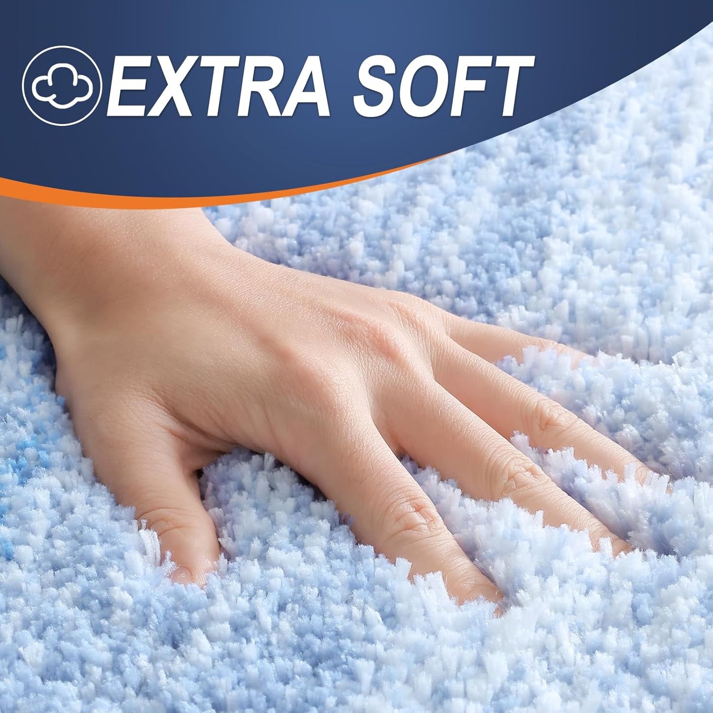 OLANLY Bathroom Rugs Mat - Extra Soft Microfiber Bath Rug | Quick Dry, Machine Washable, 30x20, Light Blue