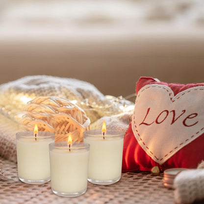 72 Pack Warm White Unscented Clear Glass Filled Votive Candles, Hand Poured Wax Candle Ideal Gifts for Aromatherapy Spa Weddings Birthdays Holidays Party
