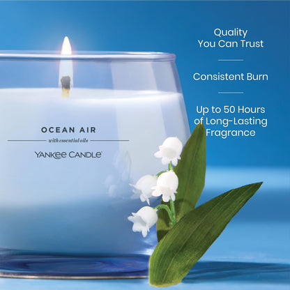 Yankee Candle Studio Scented Candle, Single Wick Jar Candle for Home Fragrance, Premium Plant Wax Blend, Long Lasting Burn, Ocean Air (Pack of 1)