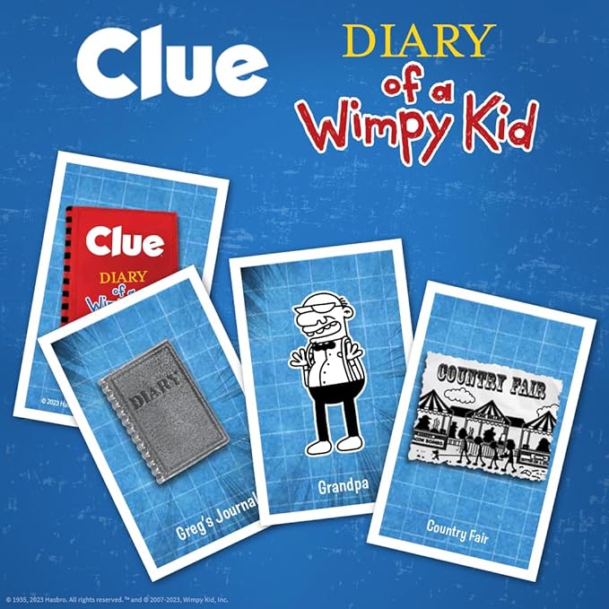 USAOPOLY CLUE: Diary of a Wimpy Kid | Solve The Mystery in This Officially-Licensed Collectible Clue Game Featuring Characters &amp Locations from The Popular Book Series Diary of a Wimpy Kid