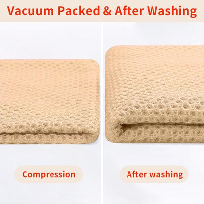 Homaxy 100% Cotton Waffle Weave Kitchen Dish Towels, Ultra Soft Absorbent Quick Drying Cleaning Towel, 13 x 28 Inches, 4-Pack, Apricot
