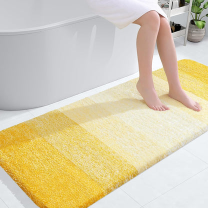 OLANLY Large Bathroom Rug Mat - Extra Soft Microfiber, Quick Dry & Machine Washable | 54x24 Yellow