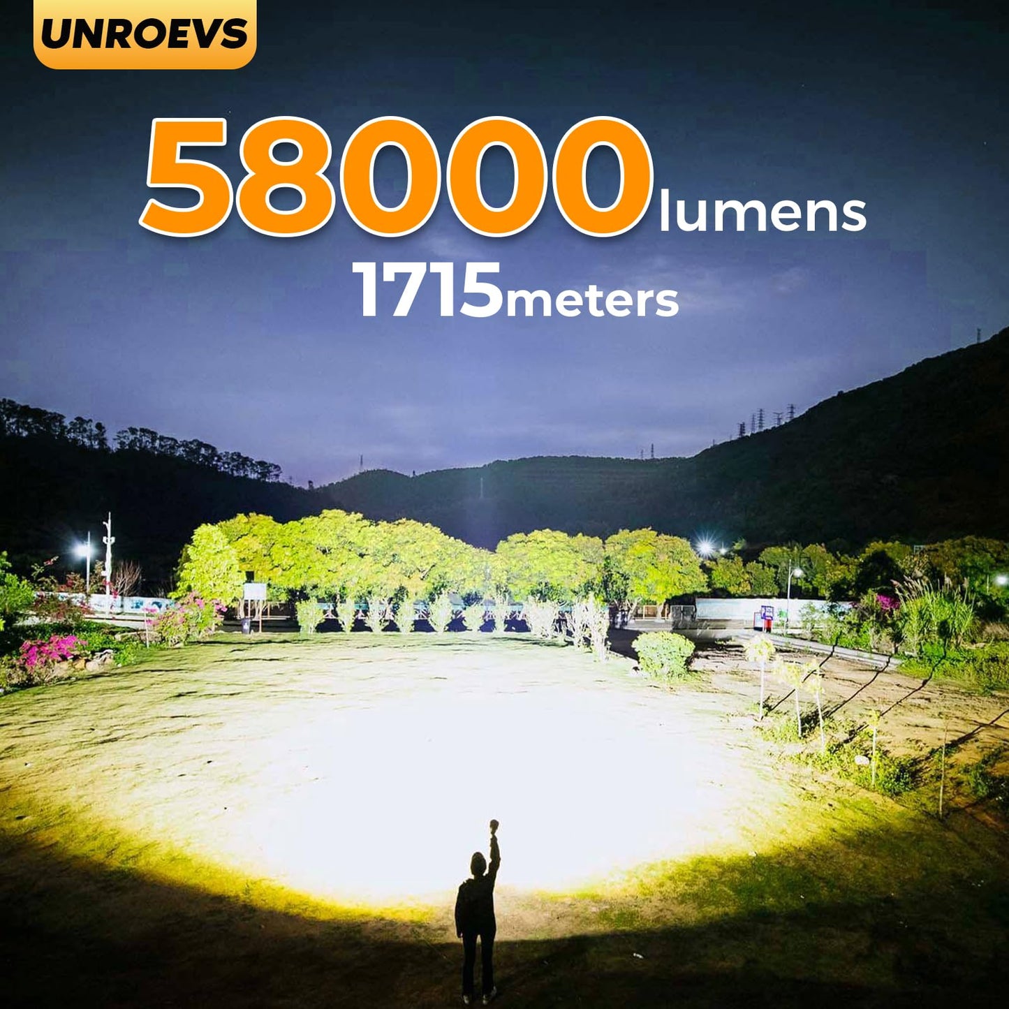 W322-1 Brightest Flashlight 58000 Lumens,Super Bright Flashlight with 16 pcs Cree XHP50.3 LEDs,High Powered Flash Light Long Beam 1715 Meters,Most Powerful Light for Caving,Search,Rescue .(Small)