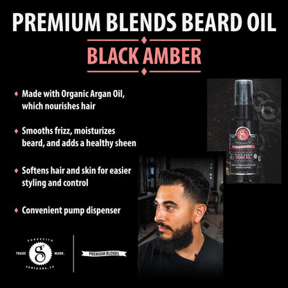 Suavecito Premium Blends Beard Oil - Leave-In Beard Conditioner For Softening Hair, Hydrating Skin, Eliminating Beard Dandruff, Healthy Beard Growth - 1 oz