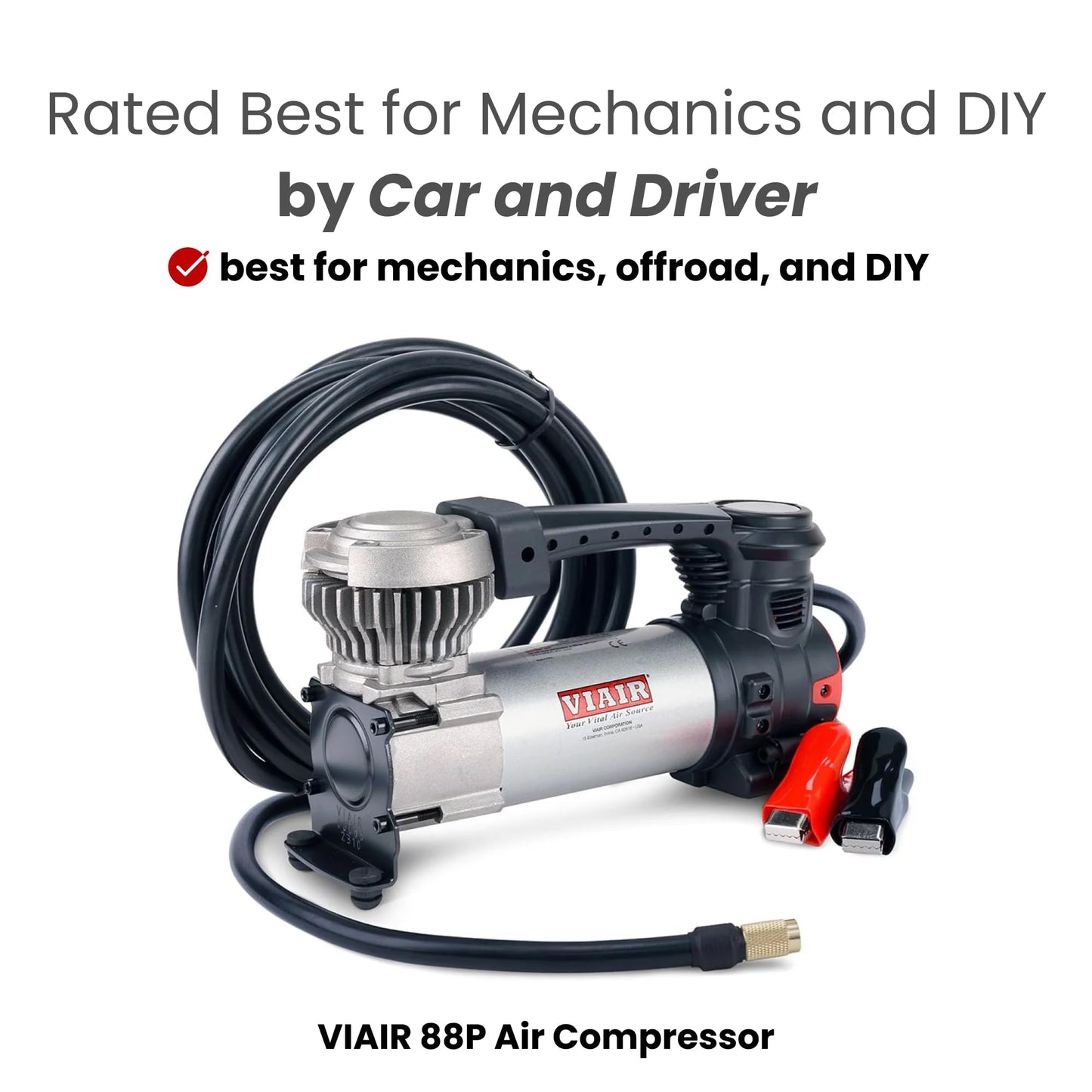 VIAIR Digital EVC88P - Portable Air Compressor Tire Inflator for Car, Truck, SUV & RV | Preset Automatic Shut Off Feature | 12V Heavy Duty On/Off Road Tire Pump Air Compressor 120 PSI