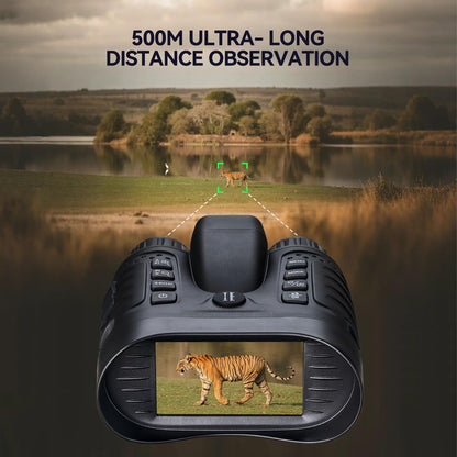 Night Vision Goggles with AI Smart Rangefinder,4K Video Full Dark HD Night Vision Binoculars for Hunting, 8X Digital Zoom with 32GB SD Card,USB-C Rechargeable