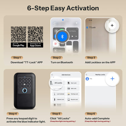 Moquin Smart Bluetooth Key Lock Box Outdoor IP65 Waterproof Fingerprint Lock Box Works with Tuya App, Key Safe with Silicone Keypad, Large Storage for Home, Airbnb & Realtors