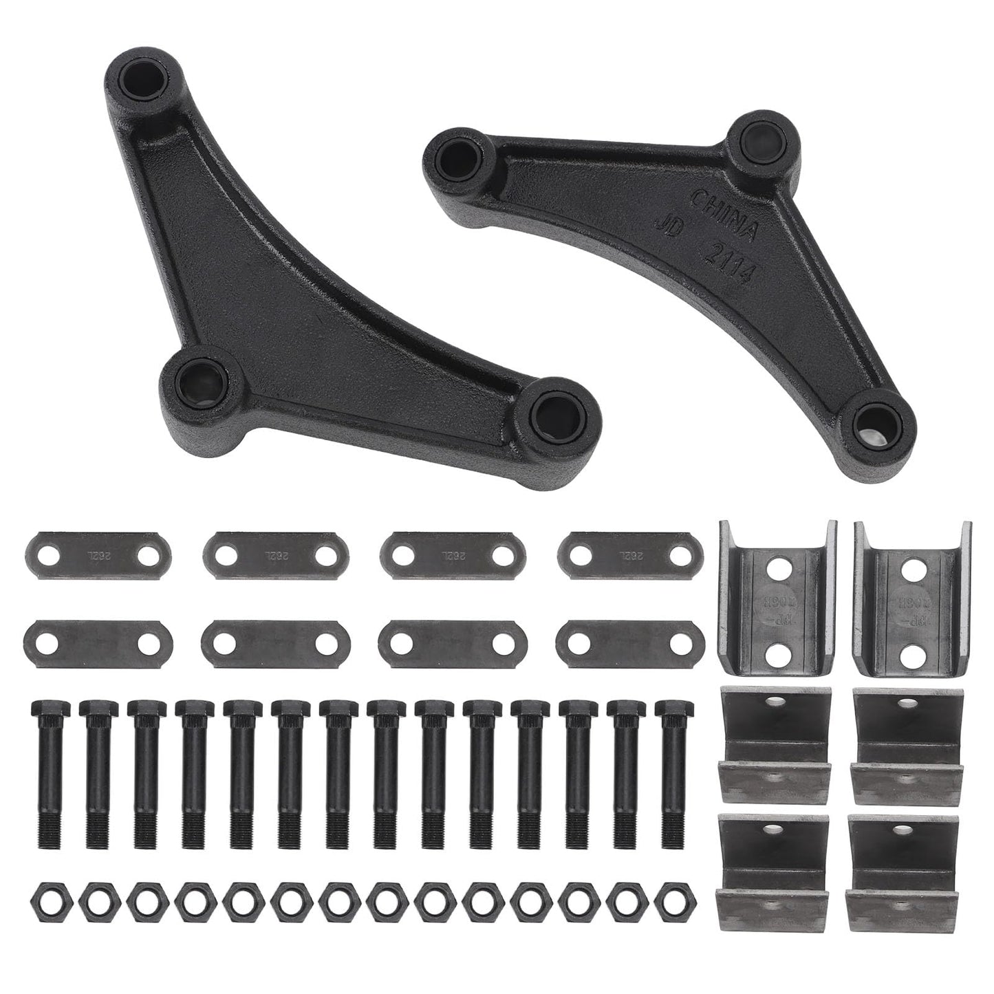 Trailer Axle Hanger Kit Rugged Tandem Trailer Axle Hanger Kit for 1‑3/4in Wide Double Eye Springs For 3500 to 7000 Lb Axles
