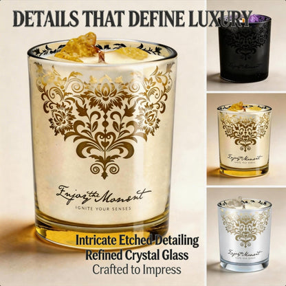 RU HANDMADE Luxury Soy Candle Gift Set for Women – 3 Pack 7oz Crystal Glass Aromatherapy Candles, 120H Total Burn Time, Soy & Beeswax Blend with Wick Trimmer & Snuffer Lid, Spa & Relaxation Scents