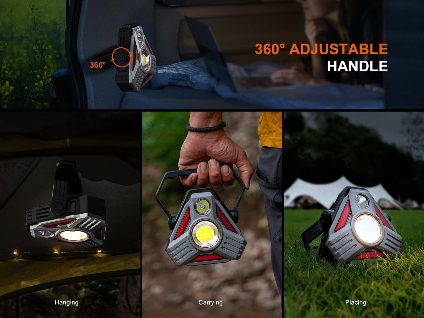 Fenix CP50R Rechargeable Lantern/Worklight/Flashlight/Camping/Emergency/Road-Side Light, 5500 Lumen Spot/Floodlight, Multi-Color Temperature w/ EdisonBright Acc case