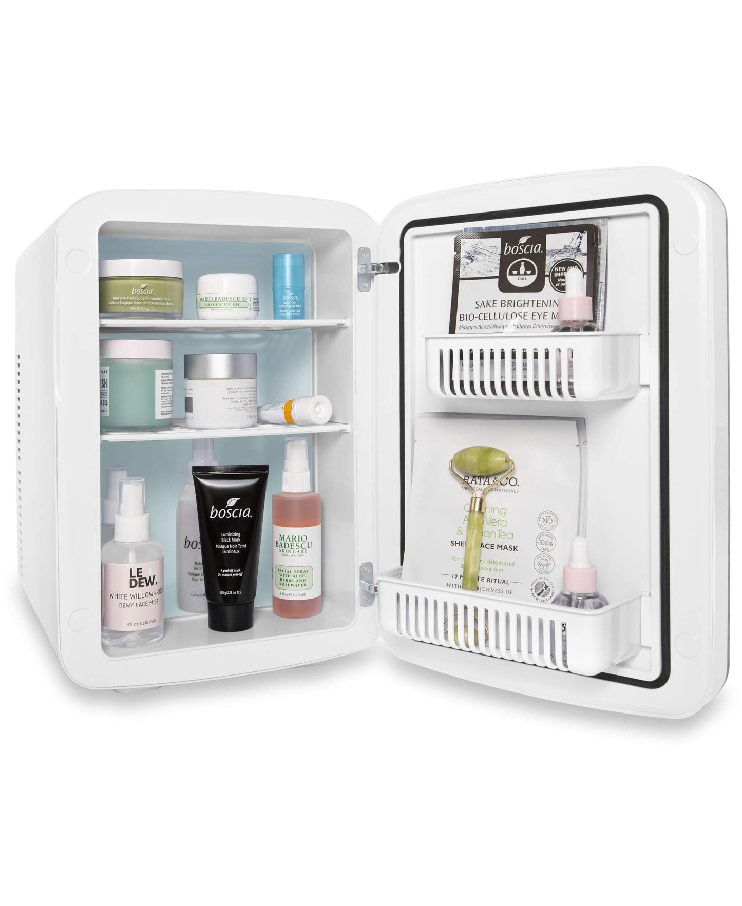 Cooluli Vibe Mini Fridge for Bedroom - With Cool Front Magnetic Whiteboard - 15L Portable Small Refrigerator for Travel, Car & Office Desk - Plug In Cooler & Warmer for Food, Drinks & Skincare (White)