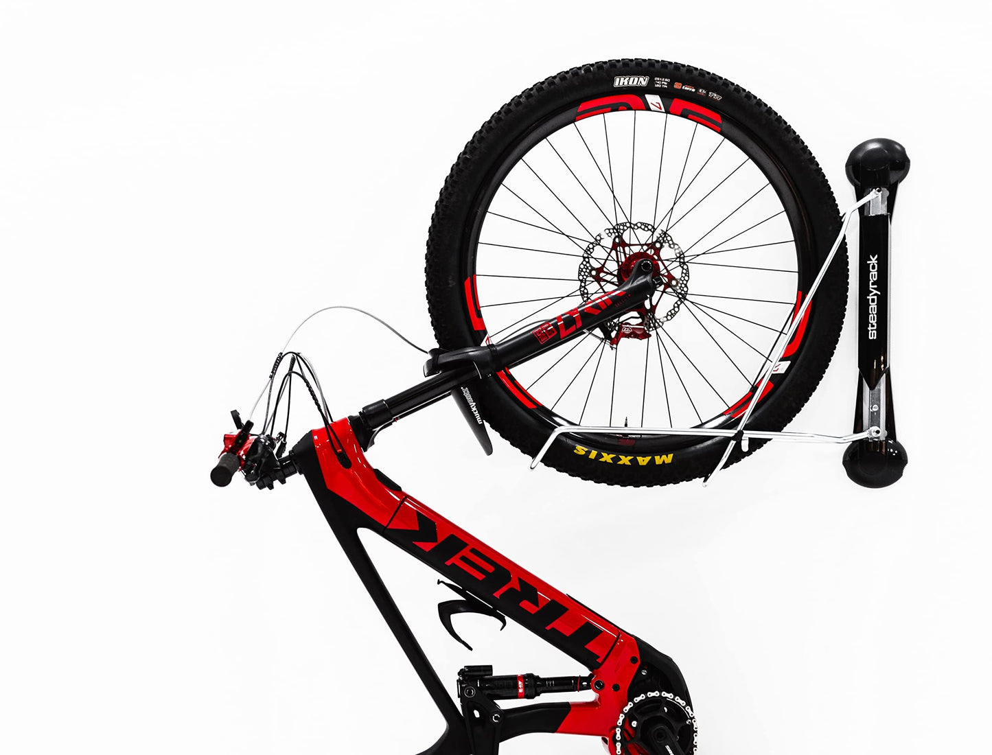 Steadyrack Bike Rack – Pivoting Mountain Bike Rack, Holds Up to 77 lbs, Fits 24"-29" Wheels, 2.1"-2.8" Tires, Foldable Wall Mount for Space-Saving Bicycle Storage - 2 Pack