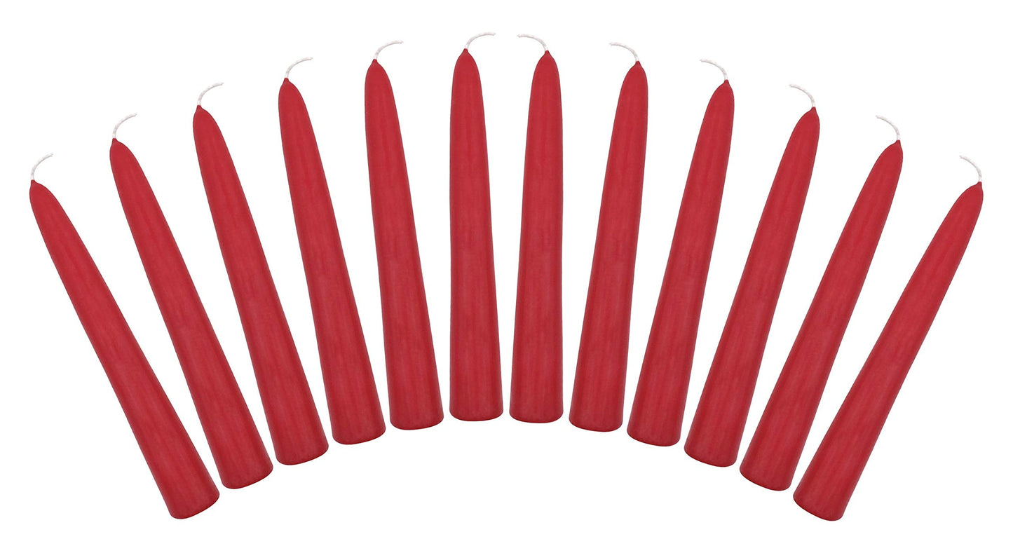 General Wax 6" Taper Candles Box of 12 Candles Unscented (Red)