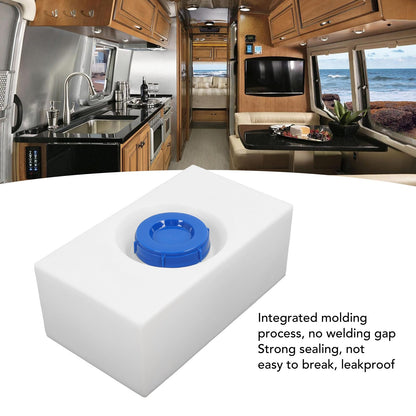 Asixxsix 8 Gallon RV Fresh Water Tank, Food Grade Leakproof LLDPE Fresh Water Holding Tank, Portable RV Water Storage Tank with 130mm Water Inlet for Caravans Trailers Boats Yachts