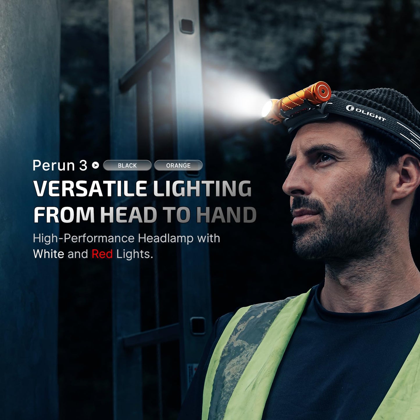 OLIGHT Perun 3 Rechargeable Headlamp Flashlight, 3000 Lumens LED Headlight with Red Light Bundle with IMINI 2 EDC Rechargeable Keychain Flashlight, 50 Lumens Compact and Portable Mini Light
