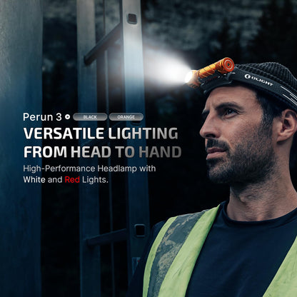 OLIGHT Perun 3 Rechargeable Headlamp Flashlight, 3000 Lumens LED Headlight with Red Light Bundle with IMINI 2 EDC Rechargeable Keychain Flashlight, 50 Lumens Compact and Portable Mini Light
