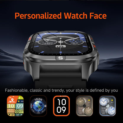 Military GPS Smart Watch for Men with Compass/Altitude/Flashlight，2.01" HD Screen smart watch with Voice Assistant/Bluetooth Calling，Smartwatch for Android&iOS, Activity Tracker Multiple Sport Modes