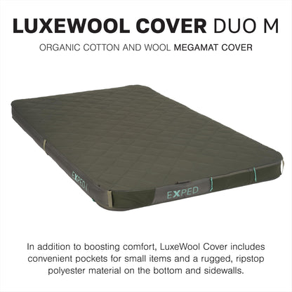 Exped MegaMat LuxeWool Cover, Organic Cotton and Wool Sleeping Mat Cover, Double Wide, Duo Medium