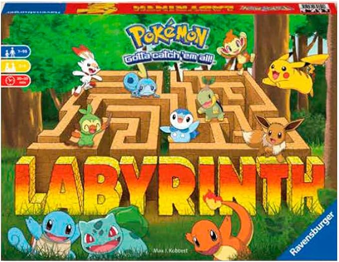 Ravensburger Labyrinth Pokemon Board Game - A Strategic Maze Adventure for Family Nights &amp Pokemon Parties - Includes Pikachu Bulbasaur and More - Great Birthday Gift for Kids Ages 7 and Up