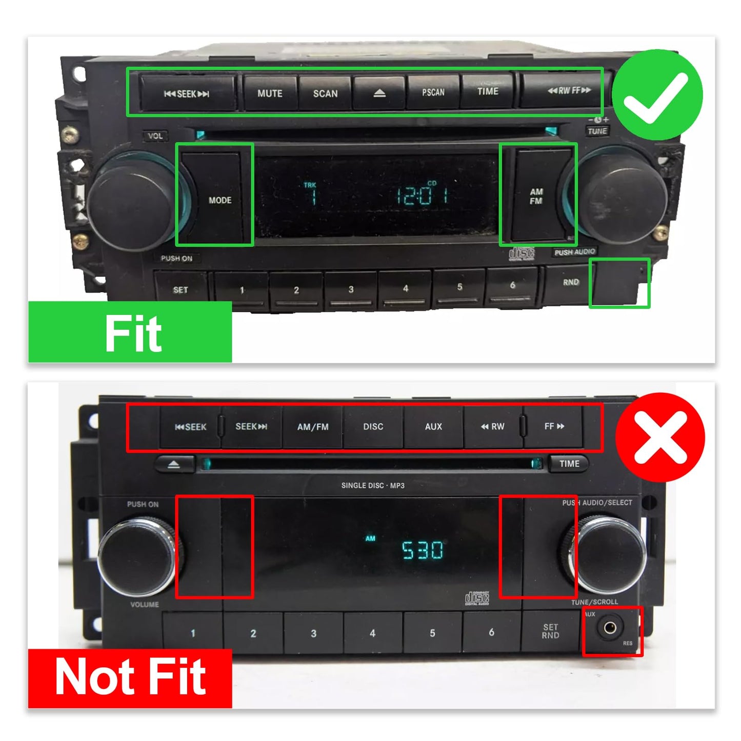 2+32G Android 12 Double Din Car Stereo for Compass Patriot 2007-2009 with 10.1 Inch Touchscreen Radio Built-in Wireless Carplay/Android Auto/GPS/WiFi 6/Bluetooth 5.4/FM/AUX-in/SWC/Backup Camera