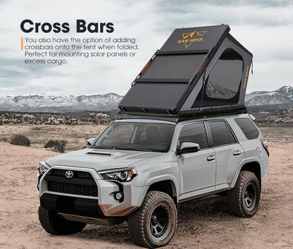 Sanhima Hotham Overland Aluminium Rooftop Tent w/Shower Tent - 3 Person, Modern Style, Black, Waterproof, 4 Season, Car Camping, 78.74" x 52.36" x 58.27"