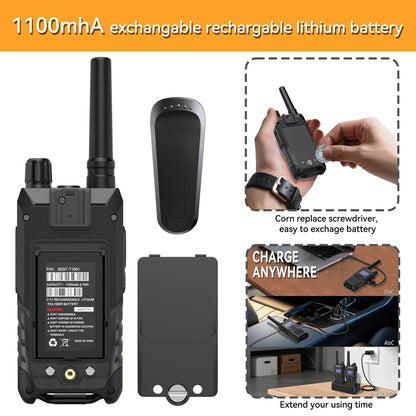 Ketelese T4 Rechargeable Walkie Talkies Long Range, IP67 Waterproof Two Way Radio, 30 Channels Walkie Talkie with Earpiece, TypeC Dock&Cables, NOAA, VOX, Group Call, PTT, 6pack, Balck
