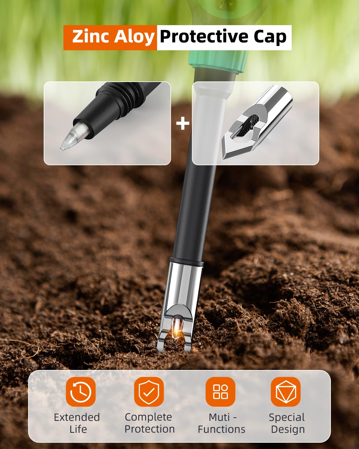 Tadeto Soil pH Tester - High Accuracy Digital Meter for Garden, Water & Plants | LCD Display & Calibration Kit