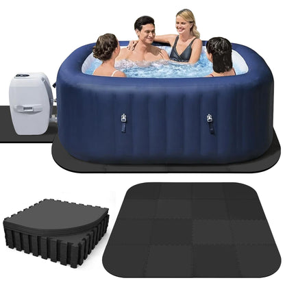 GOOFCXO 85 Inch Hot Tub Mat & Pad for Inflatable Tubs, 1/2" Extra Thick Hot Tub Pad Foundation Non-Slip EVA Foam Padding for Outdoor Hot Tubs Pool Spa Pad Game Camping Mat, Easy Clean