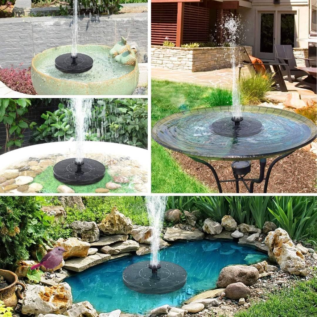 Solar Bird Bath Fountain Pump by 9V - 3.5W Free Standing Water Sprinkler with Solar Panel