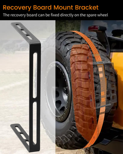 Krysolad 2 Pcs Lockable Universal Quick Release Spare Tire Mount with Ratchet Strap, Molle Panel Tire Mount with Oil Drum Lock and Vehicle Tow Plate Mount, Steel, Fit for 30" - 40" Diameter Tires