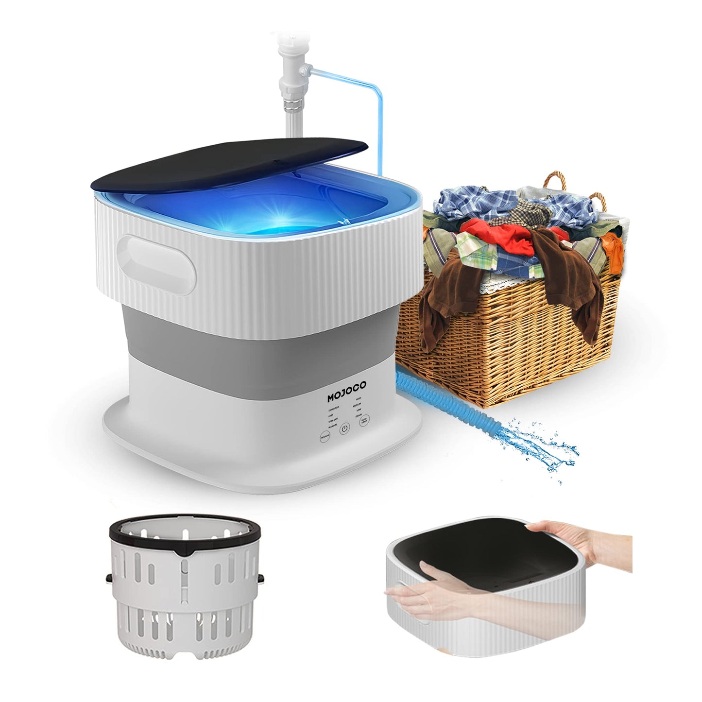 Foldable Washing Machine & Portable Clothes Dryer for Laundry, Baby Clothes, Underwear, Socks