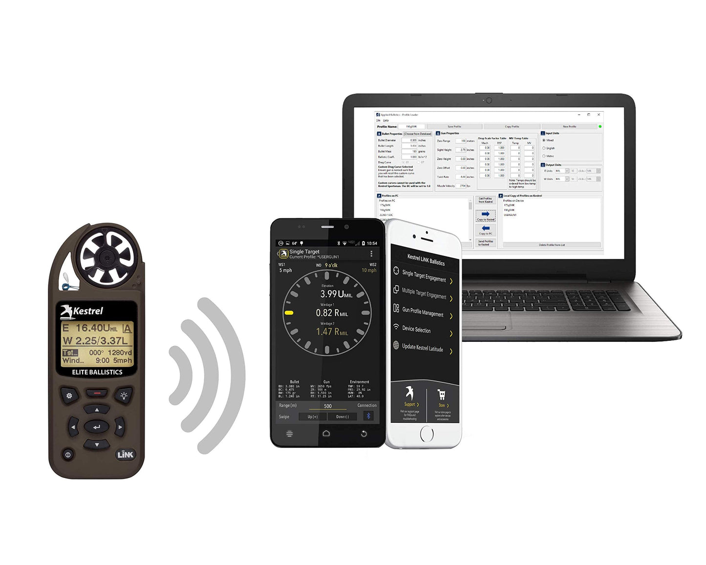 Kestrel Ballistics Elite Weather Meter with Applied Ballistics and Bluetooth Link, Olive Drab