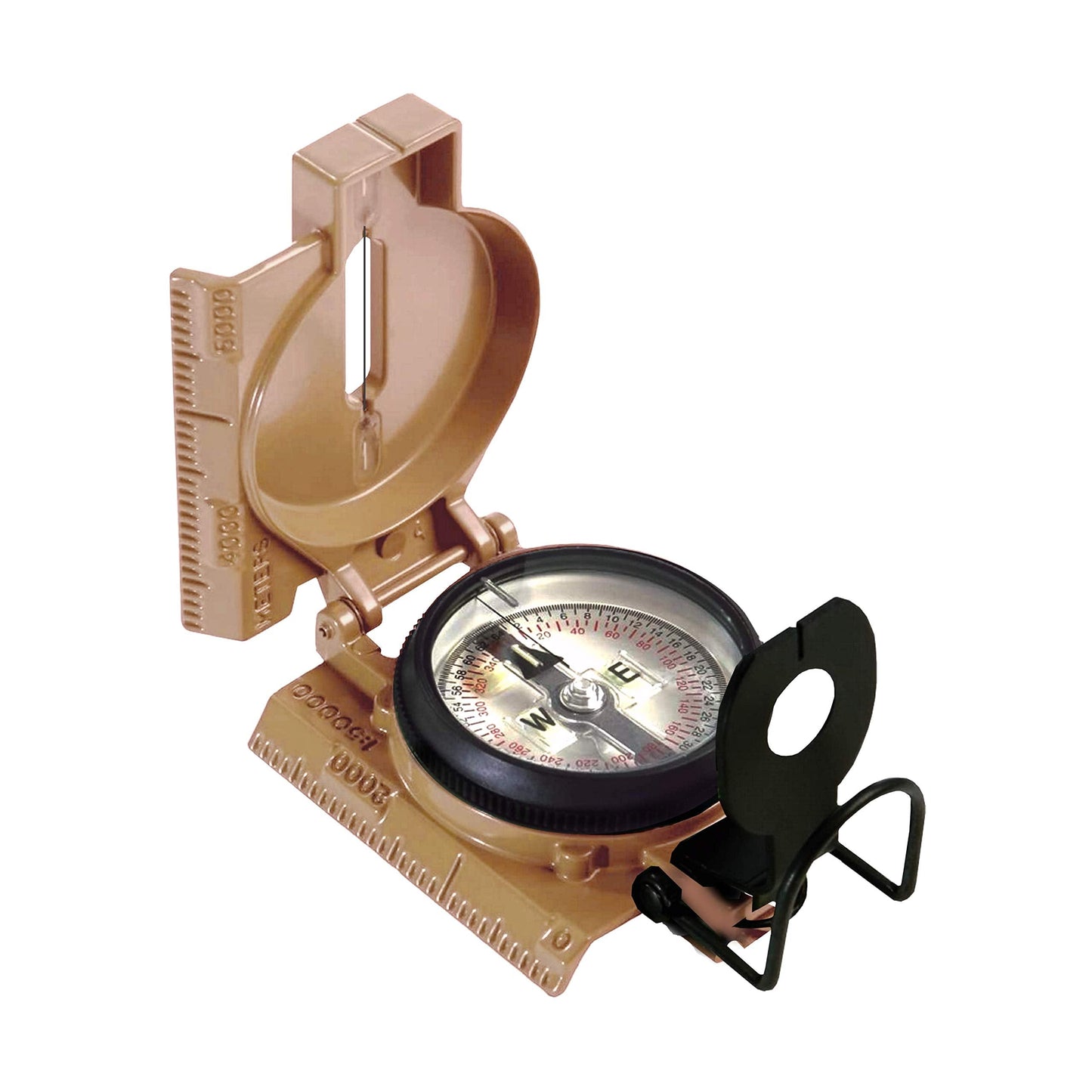 Cammenga US Military Tritium Lensatic Compass Coyote Brown - Hand Held Military Compass with Clam Shell Storage Case and Waterproof Pouch