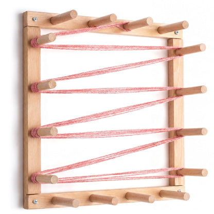 Leinuosen 5 Yard Wood Warping Board Foiling Board Weaving Loom Tools & Accessories Loom Knitting Kit for Beginner Arts & Crafts Supplies