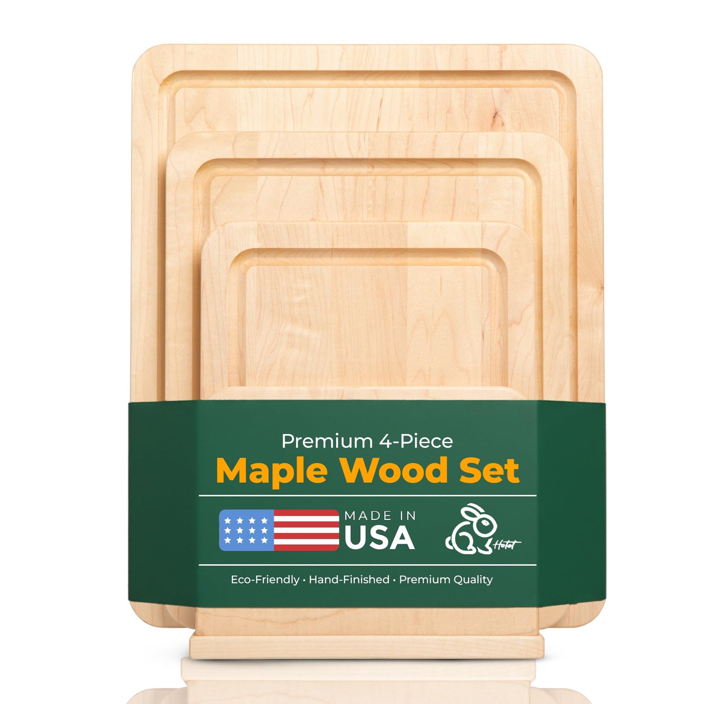 Homestead Set – Premium Maple Wood Cutting Board Set, 3 Professional-Grade Chopping Boards & Wooden Holder, with Juice Grooves, MADE IN USA