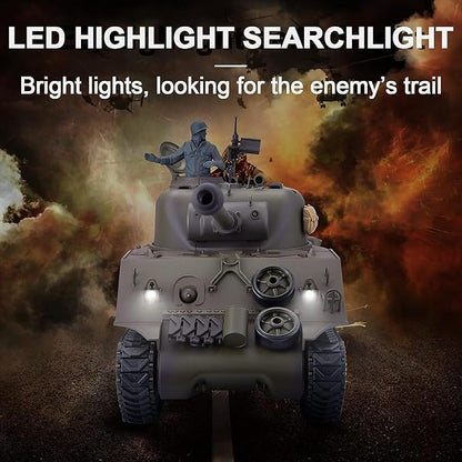 POCO DIVO Sherman M4A3 US Medium Tank 1/16 Scale RTR RC Military Vehicle Heng Long 3898 Standard Edition P Version Airsoft BB Battle Infrared IR Fight Simulate Smoke Sound Light Recoil Model