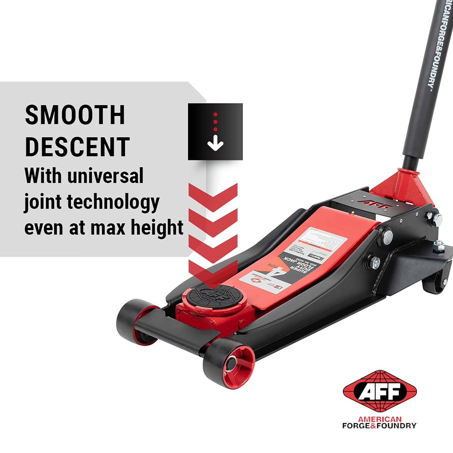 AFF 4 Ton Floor Jack - Low Profile Car Jack with Lightning Lift Hydraulic - Super Duty