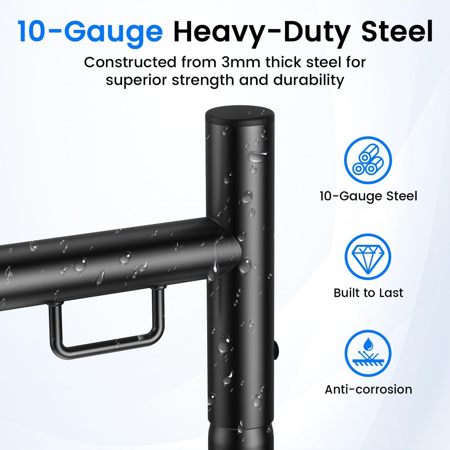 Truck Ladder Rack, 800 lbs Capacity Extendable Ladder Rack for Truck, Universal Adjustable Pickup Truck Bed Ladder Rack, Heavy Duty Steel Construction, No Drilling Required