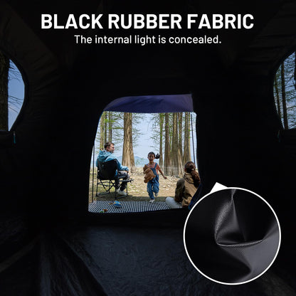 TIMBER RIDGE 6 Person Blackout Design Camping Tent, 60s Easy Setup Instant Cabin Tent for Family with Rainfly, Water-Resistant, 9' x 9' x 72" for Outdoor Adventures Gatherings