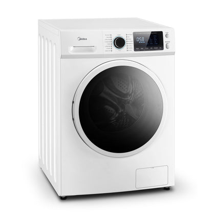 Midea 24 Inch All-in-One Front Load Washer Dryer Combo, 2.7 Cu.ft 26lbs Ventless Full-Automatic Washing Machine with Steam Care, Overnight Dry, 1400 RPM 16 Wash Cycles, White