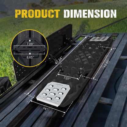 BUNKER INDUST Gen 11th Traction Boards with Mounting Kit, Pair Offroad Recovery Tracks with Jack Base for 4X4 Jeep Truck Tire Traction-Sand,Mud, Snow Ramps (Black)