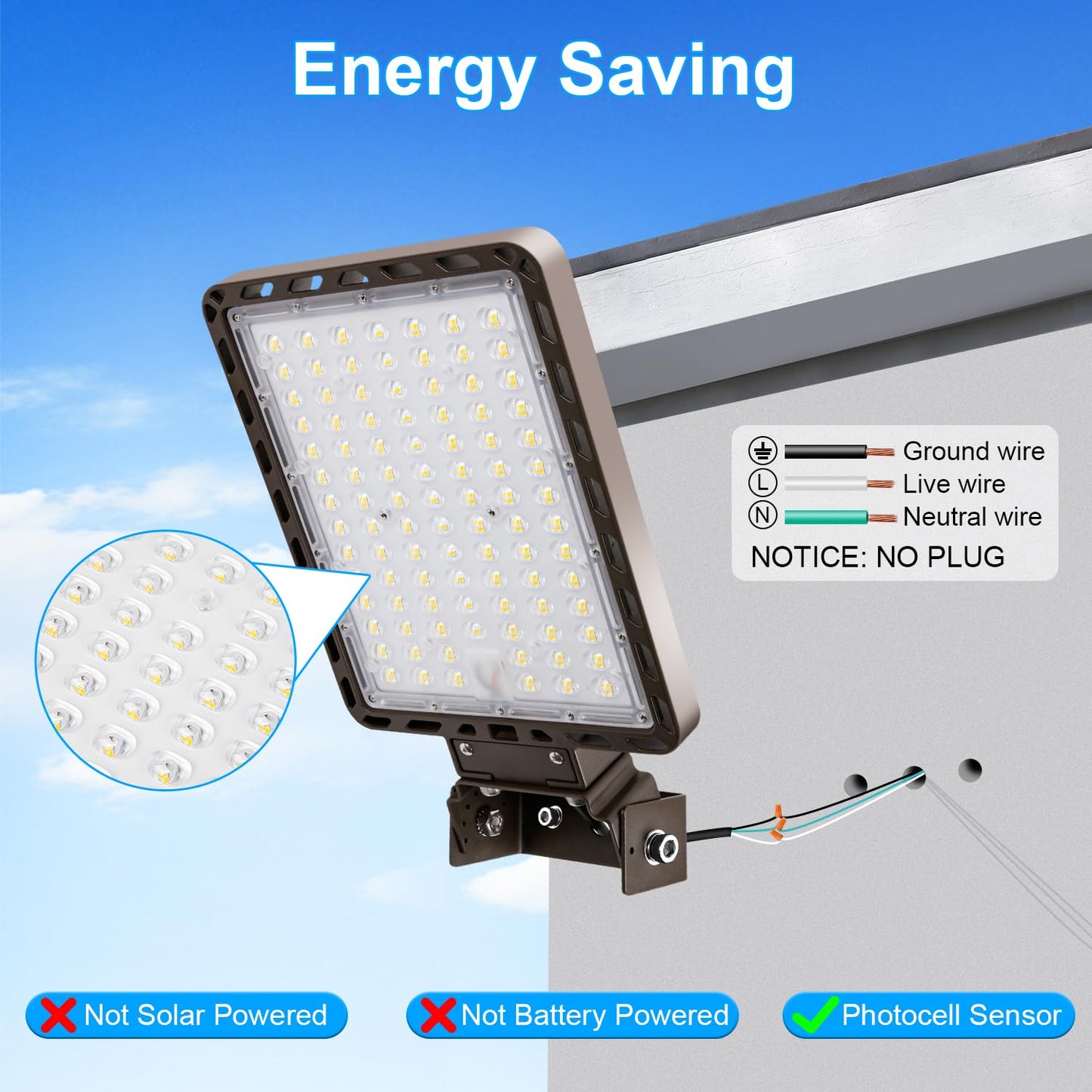 Dream Eeve 240W LED Parking Lot Light Trunnion Mount Dusk to Dawn 5000K Led Parking Lot Lights Outdoor Area Commercial Security IP65 Waterproof 100-277V 36000LM