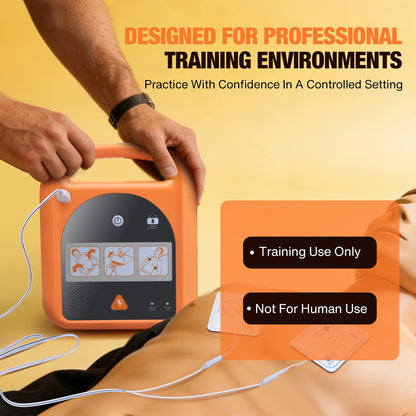 Portable Trainer Device for Emergency Response Courses, with Voice Guidance, 4 Training Modes, Reusable Training Pads, Carrying Case Included