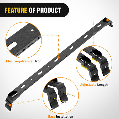 Nilight 300LBS Roof Rack Cross Bars Compatible with Jeep Wrangler JK JKU 2007-2018 JL JLU 2018-2026 Gladiator JT 2020-2026 Hardtop Models, Adjustable Iron Crossbars for Cargo Carrier Luggage Box Tent