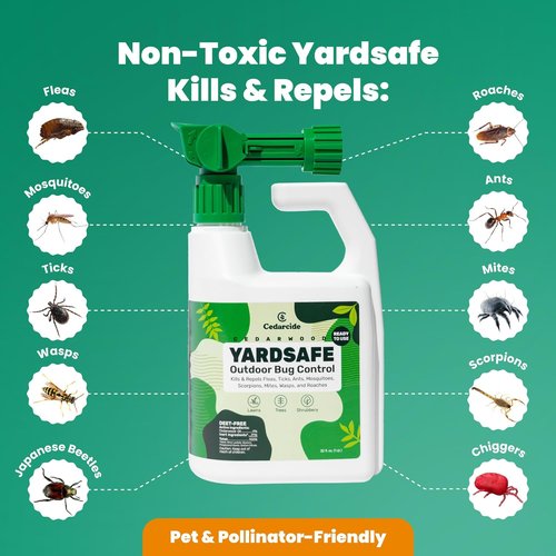 Cedarcide YardSafe | Natural Mosquito, Tick & Flea Repellent | Family & Pet-Safe | Eco-Friendly | 1 Quart (32 Oz.)