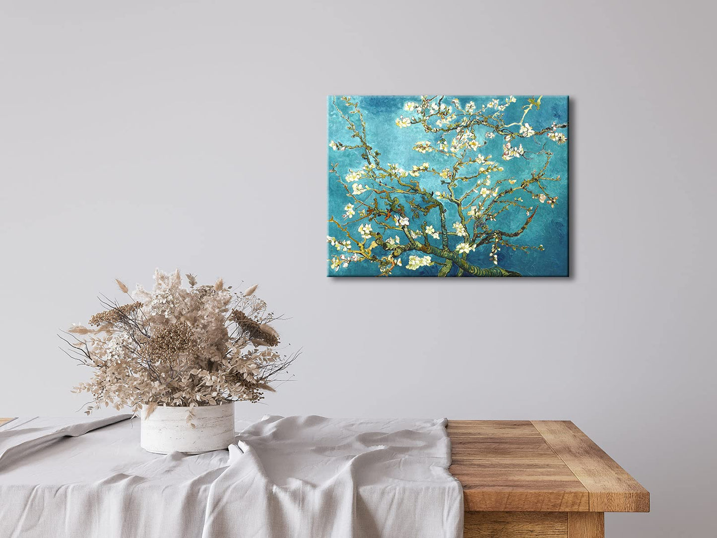 Wieco Art Framed Wall Art Canvas Prints of Almond Blossom by Vincent Van Gogh Paintings Reproduction Abstract Artwork for Wall Decor Golden Frame