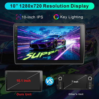 Liunx Car Radio for Jeep Wrangler JK Compass Grand Cherokee Dodge Ram Upgrade Stereo Wireless CarPlay Android Auto,10 '' Touchscreen Head Unit Bluetooth Mirror Link AM/FM SWC