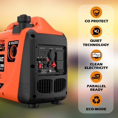 AIVOLT 1600W Super Quiet Inverter Generator, Ultra Lightweight Gas Powered Portable Generator for Camping & Home Use, EPA Compliant
